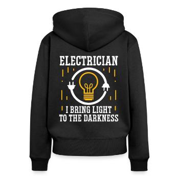 Electrician Light To Darkness Electrical Engineer - Women's Premium Organic Zip Hoodie - black - Back - Julia (174cm)