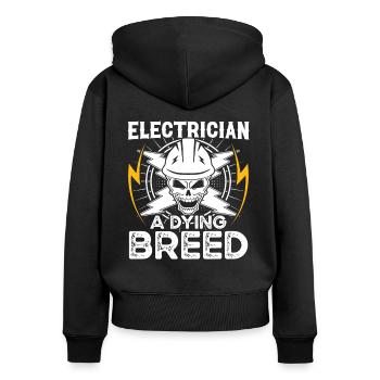 Elektriker A Dying Breed Elektroingenieur Elektrik - Frauen Premium Bio Zip Hoodie - Schwarz - Hinten - Julia (174cm)