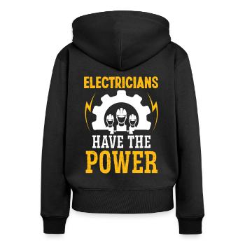 Électricien ont l’ingénieur électricien de puissance - Sweat à capuche zippé Premium bio Femme - noir - Dos - Julia (174cm)