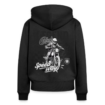 Motorcross Legend Speedway Enduro Dirt Bike - Frauen Premium Bio Zip Hoodie - Schwarz - Hinten - Julia (174cm)