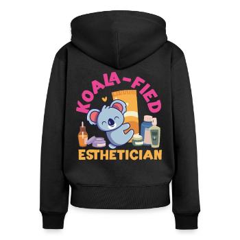 Cute Licensed Esthetician Skincare - Frauen Premium Bio Zip Hoodie - Schwarz - Hinten - Julia (174cm)