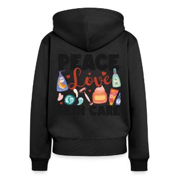 Cute Licensed Esthetician Skincare - Frauen Premium Bio Zip Hoodie - Schwarz - Hinten - Julia (174cm)