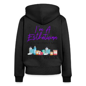 Cute Licensed Esthetician Skincare - Frauen Premium Bio Zip Hoodie - Schwarz - Hinten - Julia (174cm)