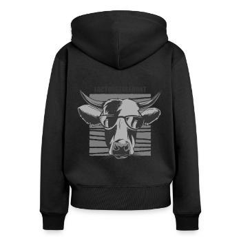Lactose Tolerant Milk Lover Milk Ice Cream Cheese - Women's Premium Organic Zip Hoodie - black - Back - Julia (174cm)