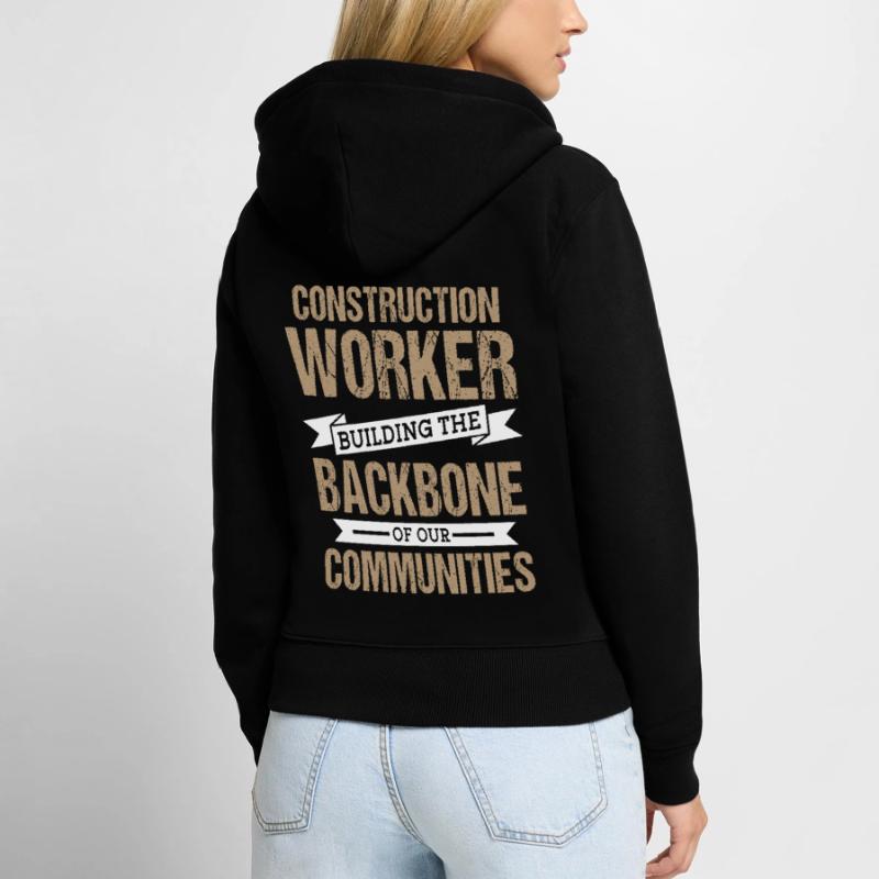 Construction Worker Construction Worker Backbone Craft Women's Premium Organic Zip Hoodie