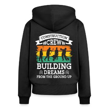 Bauarbeiter Construction Crew Building Dreams Bau - Frauen Premium Bio Zip Hoodie - Schwarz - Hinten - Julia (174cm)