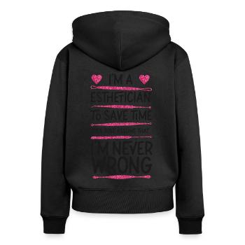Cute Licensed Esthetician Skincare - Frauen Premium Bio Zip Hoodie - Schwarz - Hinten - Julia (174cm)