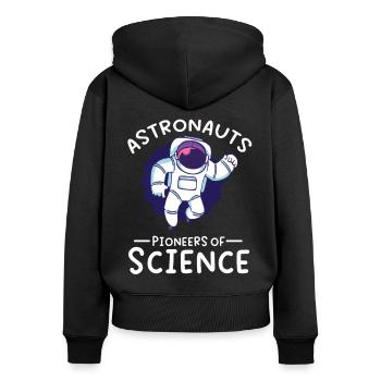 Les astronautes pionniers de la science Les astronautes de l’espace - Sweat à capuche zippé Premium bio Femme - noir - Dos - Julia (174cm)