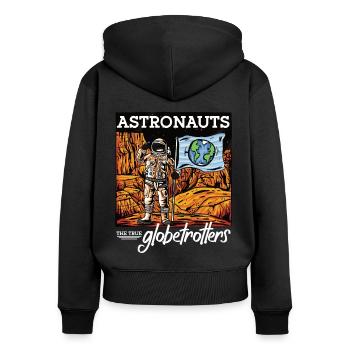 Astronautes True Globetrotters Spaceman Space - Sweat à capuche zippé Premium bio Femme - noir - Dos - Julia (174cm)