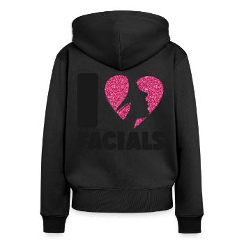 Cute Esthetician Skincare - Frauen Premium Bio Zip Hoodie - Schwarz - Hinten - Julia (174cm)