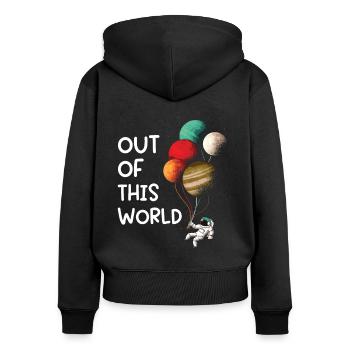 Astronaut Out Of This World Raumfahrer Weltraum - Frauen Premium Bio Zip Hoodie - Schwarz - Hinten - Julia (174cm)