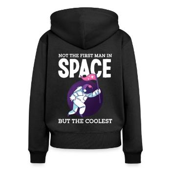 L’astronaute le plus cool dans l’espace spatial - Sweat à capuche zippé Premium bio Femme - noir - Dos - Julia (174cm)