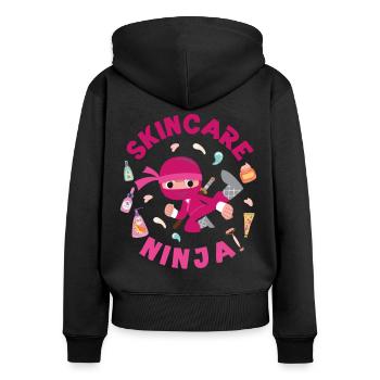 Cute Esthetician Skincare - Frauen Premium Bio Zip Hoodie - Schwarz - Hinten - Julia (174cm)