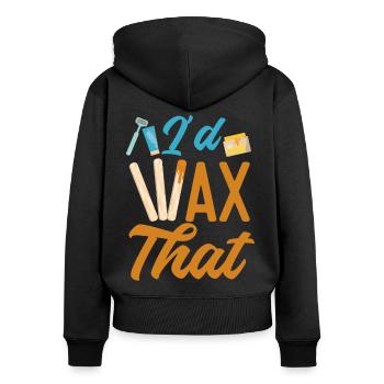 Cute Esthetician Skincare - Frauen Premium Bio Zip Hoodie - Schwarz - Hinten - Julia (174cm)
