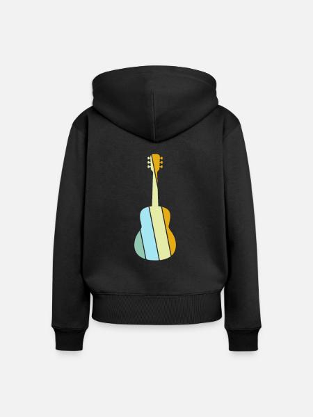 Gitarre Retro - Frauen Premium Bio Zip Hoodie - Schwarz