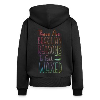 Cute Esthetician Skincare - Frauen Premium Bio Zip Hoodie - Schwarz - Hinten - Julia (174cm)
