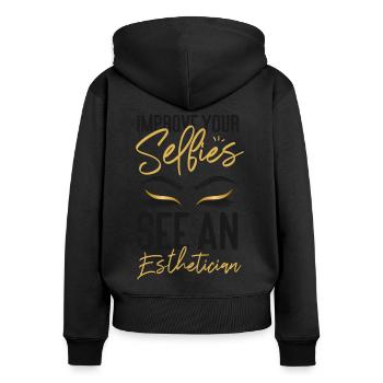 Cute Licensed Esthetician Skincare - Frauen Premium Bio Zip Hoodie - Schwarz - Hinten - Julia (174cm)