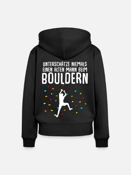 Bouldern Klettern - Frauen Premium Bio Zip Hoodie - Schwarz