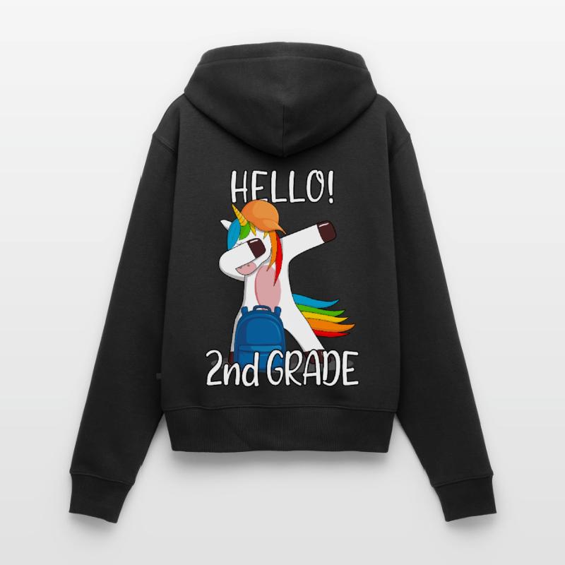 2nd grade second grader elementary school Einhorn Women's Premium Organic Zip Hoodie