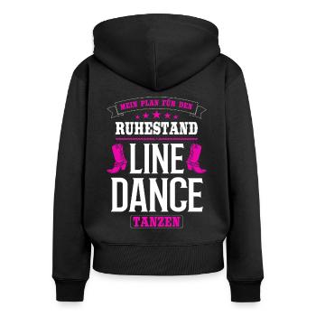 Linedance Line Dance tanzen Rentnerin Oma Geschenk - Frauen Premium Bio Zip Hoodie - Schwarz - Hinten - Julia (174cm)