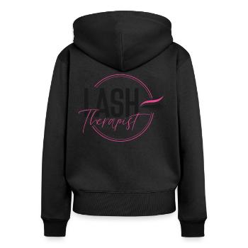 Esthéticienne Esthéticienne Soins de la Peau - Sweat à capuche zippé Premium bio Femme - noir - Dos - Julia (174cm)