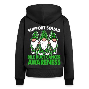 Support Squad Bile Duct Cancer Awareness Month - Women's Premium Organic Zip Hoodie - black - Back - Julia (174cm)