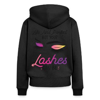 Esthetician Skincare Beautician - Frauen Premium Bio Zip Hoodie - Schwarz - Hinten - Julia (174cm)