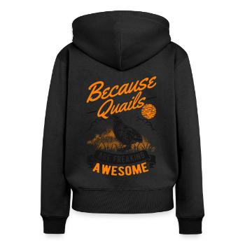 Quail breeder gift quail - Women's Premium Organic Zip Hoodie - black - Back - Julia (174cm)