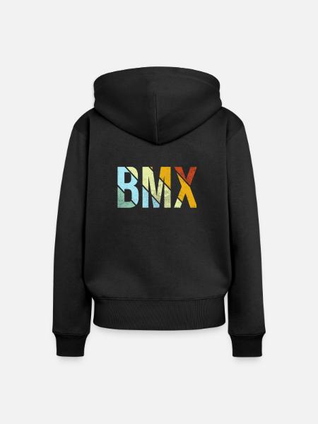 BMX Retro - Frauen Premium Bio Zip Hoodie - Schwarz
