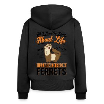 Ferret Lovers - Women's Premium Organic Zip Hoodie - black - Back - Julia (174cm)