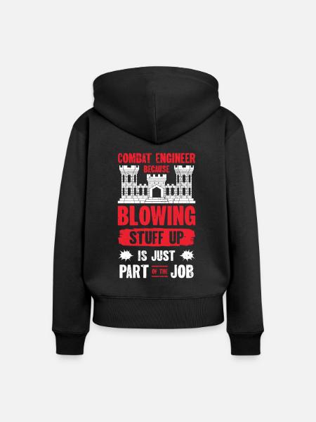 Combat Engineer Engineering Armee - Frauen Premium Bio Zip Hoodie - Schwarz