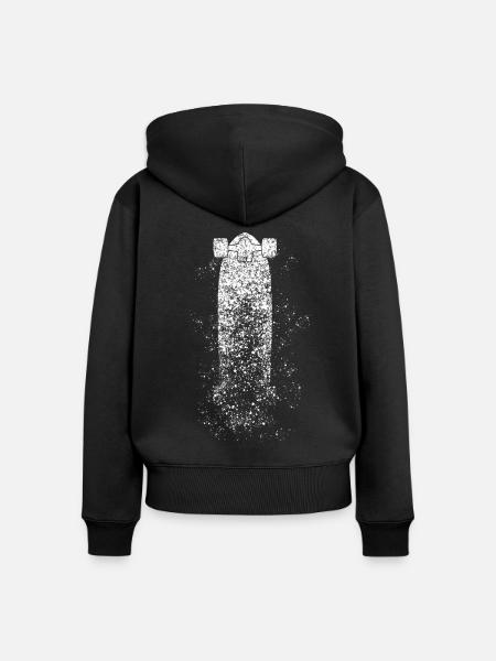Longboard Longboarding Regen Longboarder - Frauen Premium Bio Zip Hoodie - Schwarz