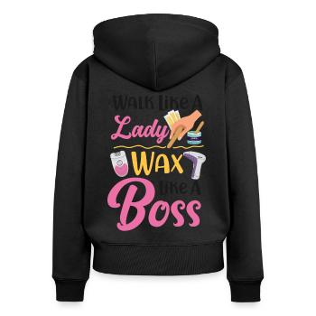 Cute Esthetician Skincare - Frauen Premium Bio Zip Hoodie - Schwarz - Hinten - Julia (174cm)