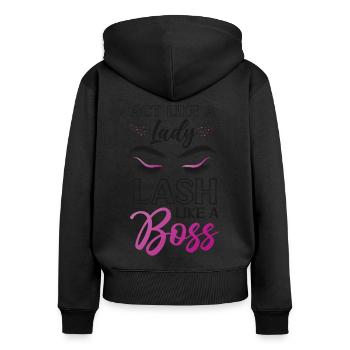 Esthetician Skincare Beautician - Frauen Premium Bio Zip Hoodie - Schwarz - Hinten - Julia (174cm)