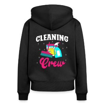 Cleaning Crew - Women's Premium Organic Zip Hoodie - black - Back - Julia (174cm)