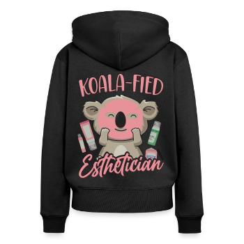 Cute Licensed Esthetician Skincare - Frauen Premium Bio Zip Hoodie - Schwarz - Hinten - Julia (174cm)