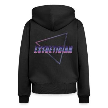Cute Licensed Esthetician Skincare - Frauen Premium Bio Zip Hoodie - Schwarz - Hinten - Julia (174cm)