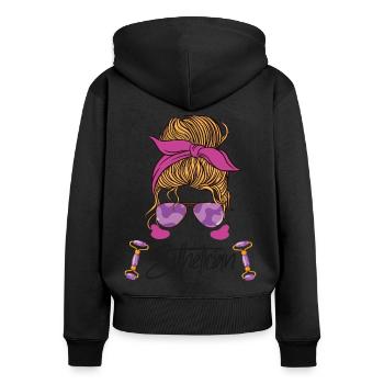 Cute Licensed Esthetician Skincare - Frauen Premium Bio Zip Hoodie - Schwarz - Hinten - Julia (174cm)