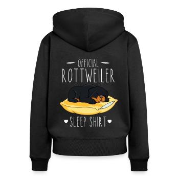 Officer Rottweiler Sleep Shirt - Women's Premium Organic Zip Hoodie - black - Back - Julia (174cm)