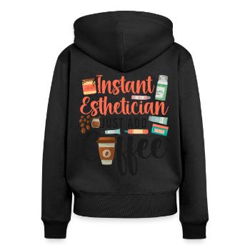 Cute Licensed Esthetician Skincare - Frauen Premium Bio Zip Hoodie - Schwarz - Hinten - Julia (174cm)
