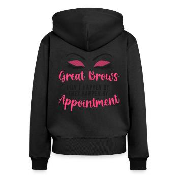 Esthéticienne esthéticienne agréée - Sweat à capuche zippé Premium bio Femme - noir - Dos - Julia (174cm)