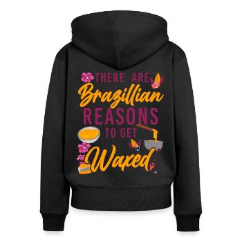 Cute Esthetician Skincare - Frauen Premium Bio Zip Hoodie - Schwarz - Hinten - Julia (174cm)
