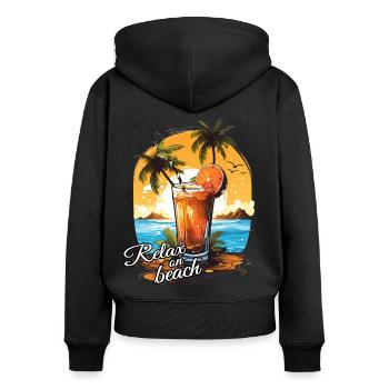 Relax on Beach Cocktail Beach Retreat - Women's Premium Organic Zip Hoodie - black - Back - Julia (174cm)