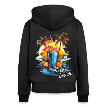 Relax on Beach Cocktail Beach Retreat - Women's Premium Organic Zip Hoodie - black - Back - Julia (174cm)