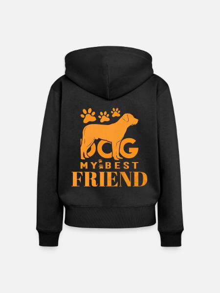 Dog My Best Friend - Frauen Premium Bio Zip Hoodie - Schwarz
