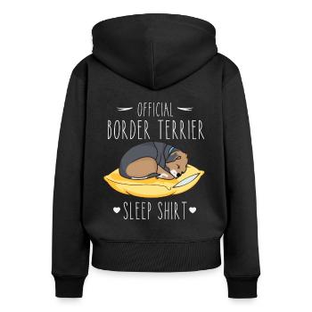 Border Terrier Sleep Shirt - Women's Premium Organic Zip Hoodie - black - Back - Julia (174cm)