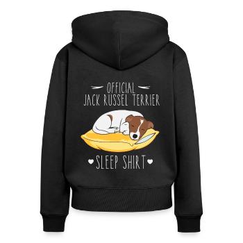 Official Jack Russel Terrier Sleep Shirt - Women's Premium Organic Zip Hoodie - black - Back - Julia (174cm)