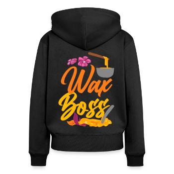 Cute Esthetician Skincare - Frauen Premium Bio Zip Hoodie - Schwarz - Hinten - Julia (174cm)
