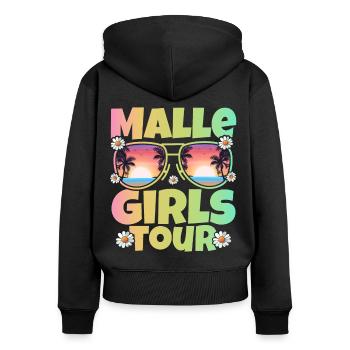 Malle Girls Tour - Frauen Premium Bio Zip Hoodie - Schwarz - Hinten - Julia (174cm)