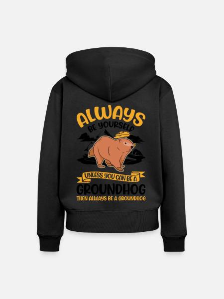 Murmeltier Groundhog Marmot Waldmurmeltier - Frauen Premium Bio Zip Hoodie -